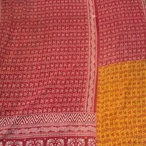 Red and Yellow Patterned Fabric